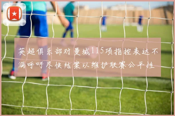 英超俱乐部对曼城115项指控表达不满呼吁尽快结案以维护联赛公平性